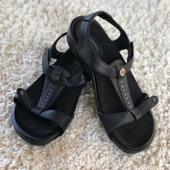 Aetrex Shoes - Aetrex Black Alyssa Sandalistas Comfort Sandals
